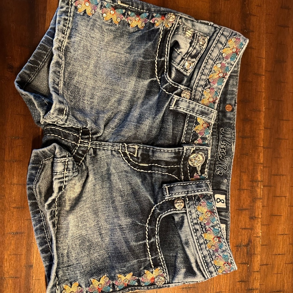 Miss Me - Floral Denim Shorts